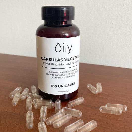 Cápsulas vegetales HPMC vacías - Frasco de 100 unidades - Oily
