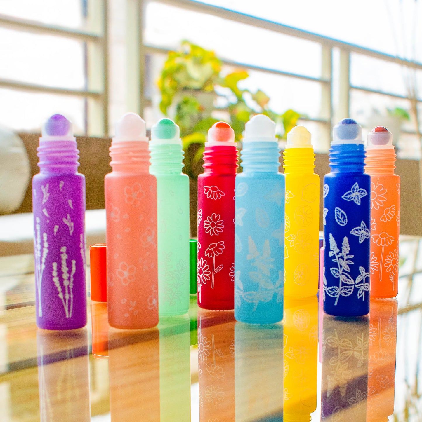 frascos roll on pastel con dibujos para aceites esenciales doterra