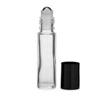 Botella / frasco de vidrio roll on 10ml, transparente - unidad