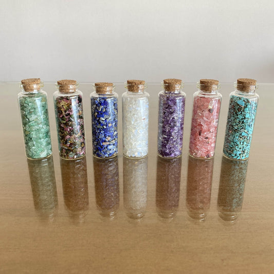 Frascos con chips de piedras naturales - Oily