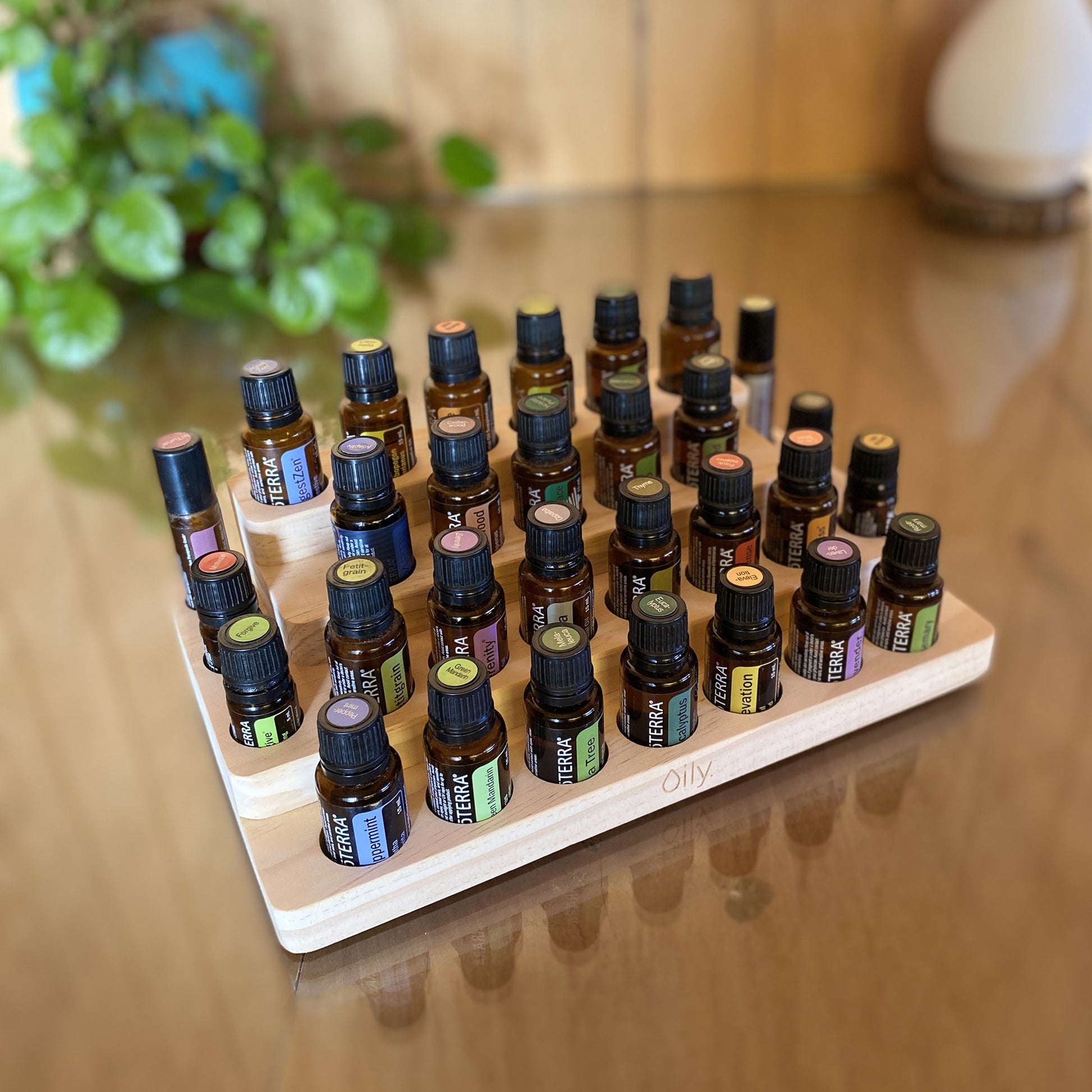 Organizador / display de madera para 30 aceites esenciales