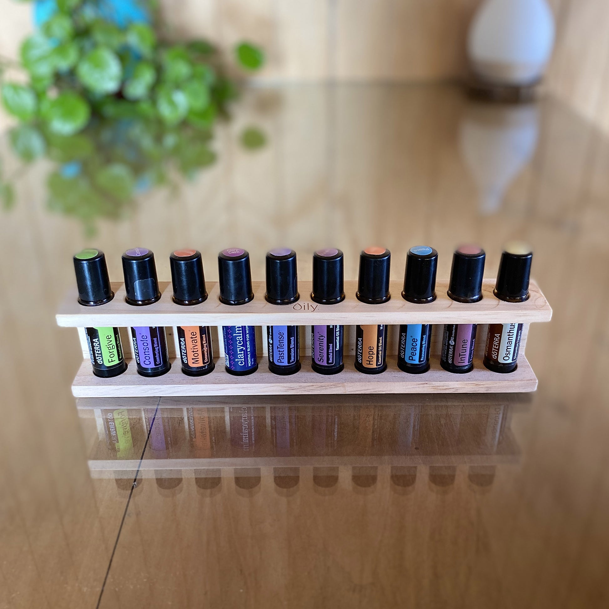 Organizador / display de madera para aceites esenciales