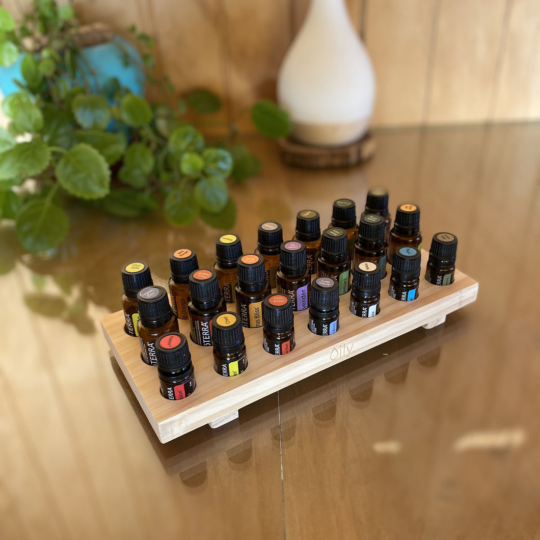 Organizador / display de madera para 21 aceites esenciales - Oily