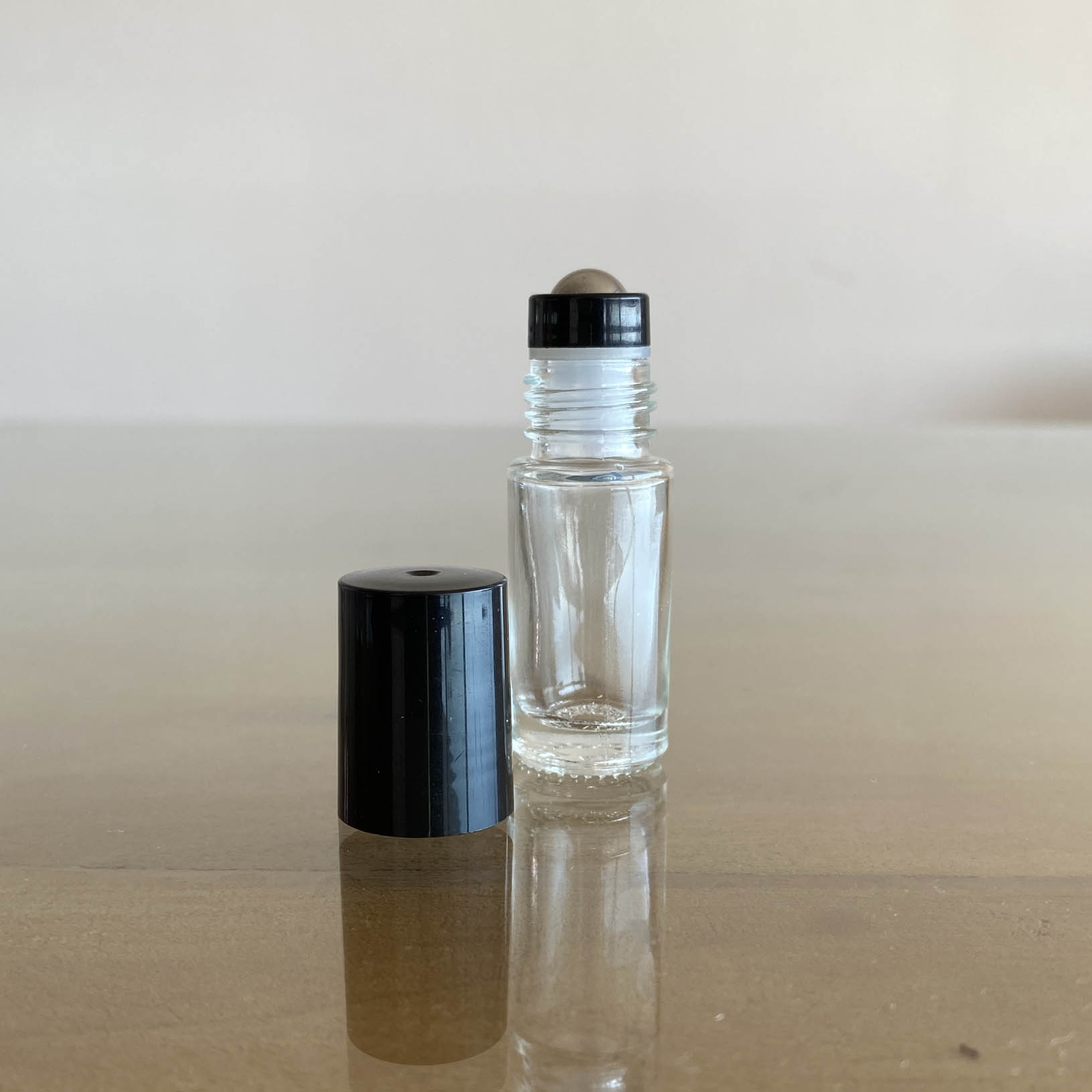 Botella de vidrio roll on 5ml, transparente - pack de 5 unidades - Oily