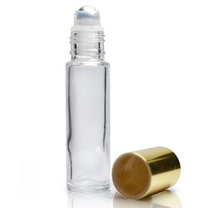 Botella / frasco de vidrio roll on 10ml, transparente - unidad