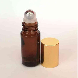 Botella / frasco de vidrio roll on 5ml, ámbar - unidad -Oily