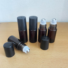 Cargar imagen en el visor de la galería, Botella / frasco de vidrio roll on 5ml, ámbar - unidad -Oily