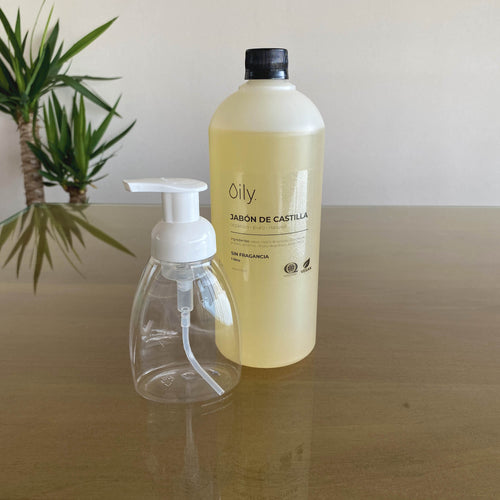 Jabón de Castilla líquido. Orgánico, 100% vegetal y sin fragancia. - Oily