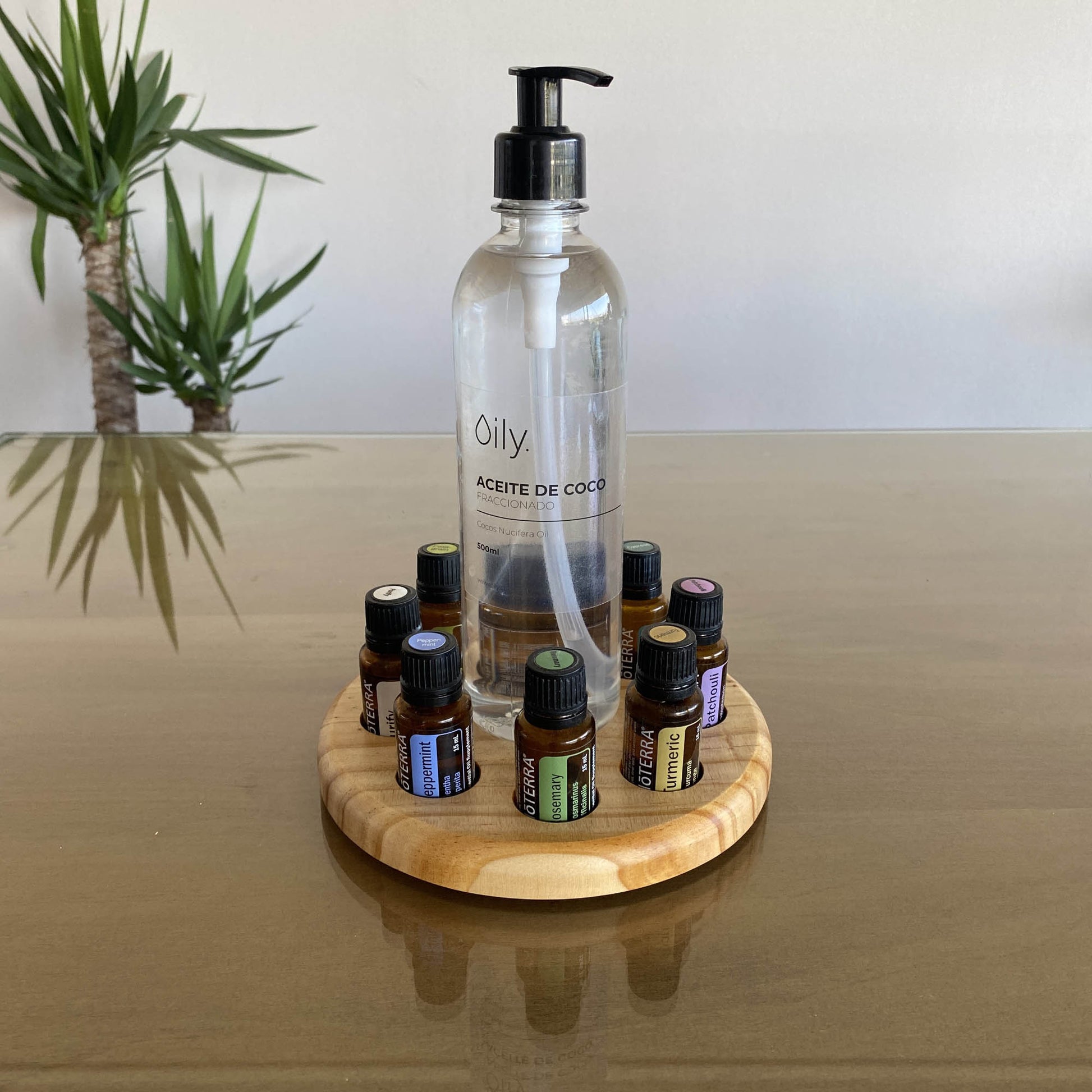 Organizador / display circular de madera para aceites esenciales - Oily